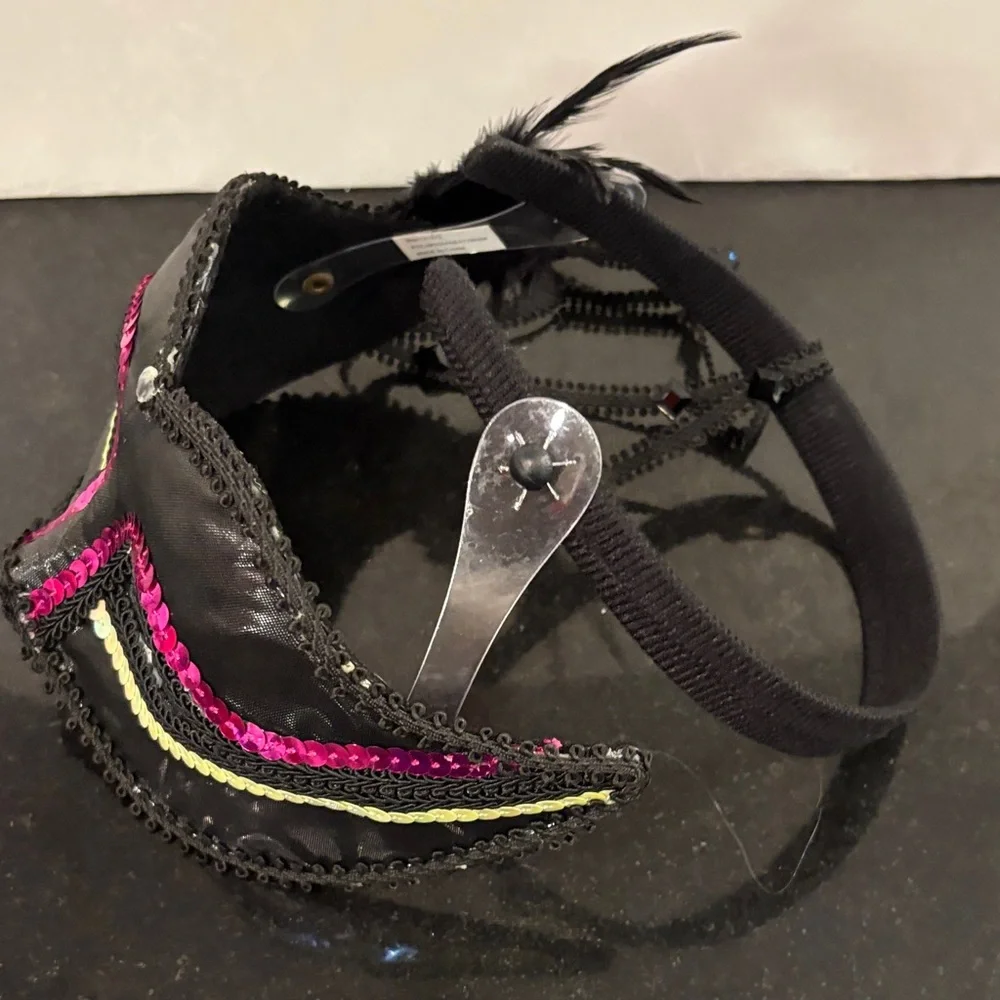 Fun Sequin Masquerade Mask with Pink Accents